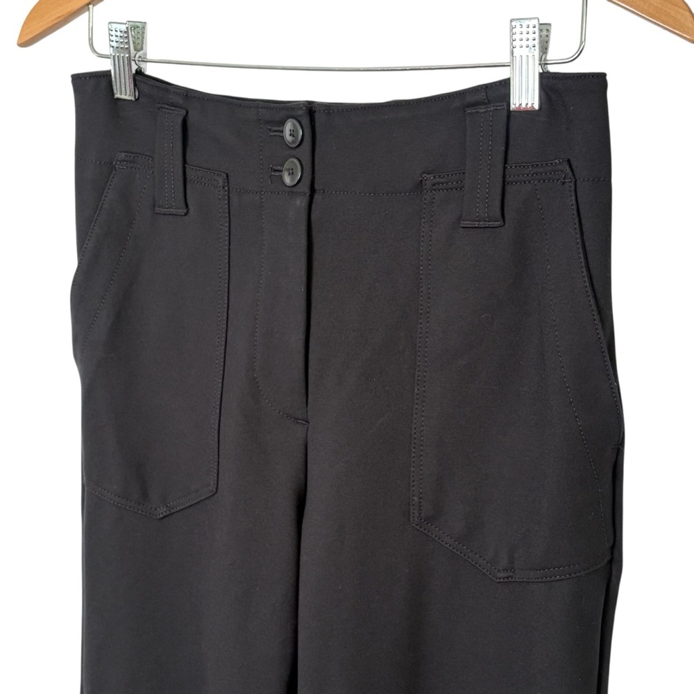 Anthropologie Maeve The Naomi Ponte Wide-Leg Flare Pants Size 6 Black - Picture 6 of 12